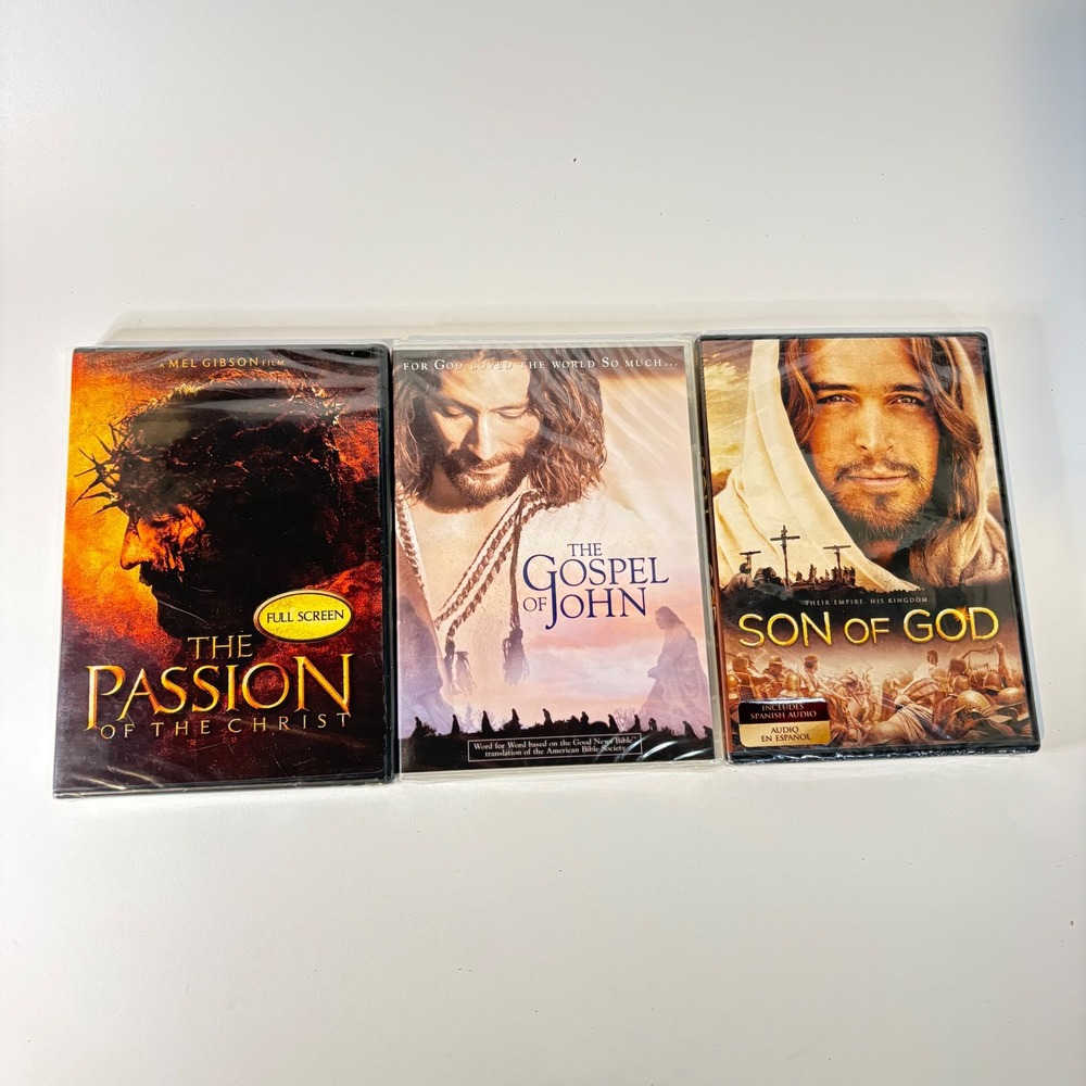 Christian DVD Bundle Passion of the Christ Gospel of John Son of God 3 Movie Set